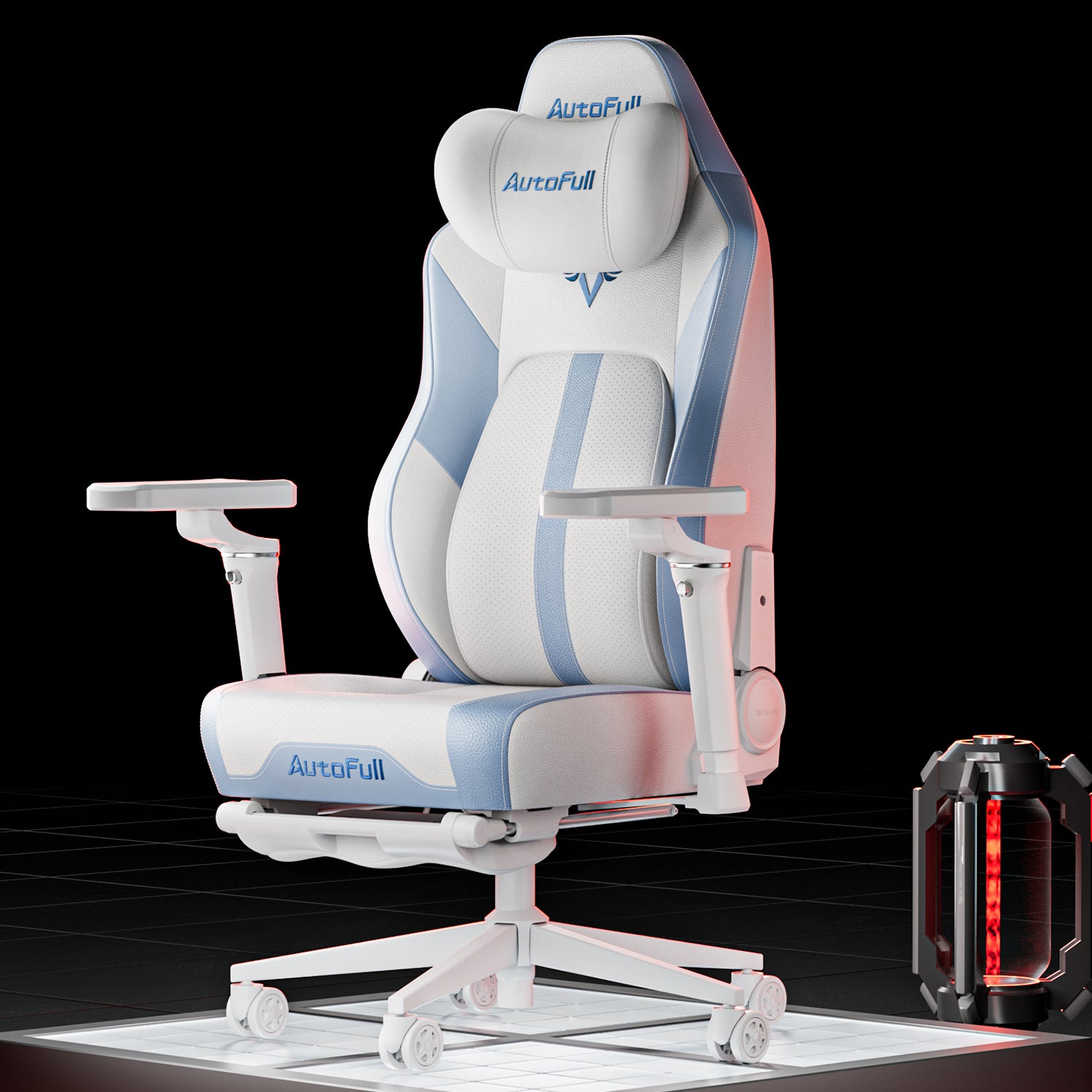 AutoFull M6 Ultra White Gaming Chair (Massage)