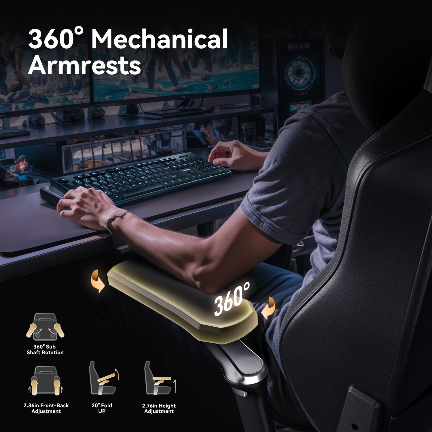 AutoFull M6 Ultra Black Gaming Chair with Massage
